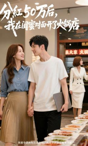 短剧《分红50万后，我在闺蜜对面开了火锅店》海报