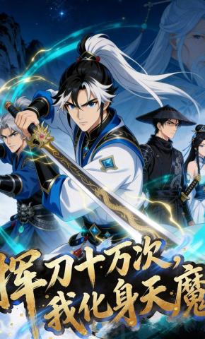 短剧《挥刀十万次，我化身天魔》海报
