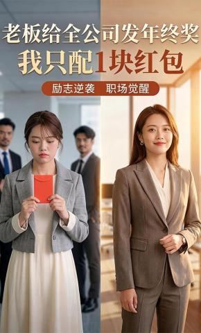 短剧《老板给全公司发年终奖，我只配1块红包》海报