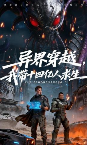 短剧《异界穿越，我带十四亿人求生》海报
