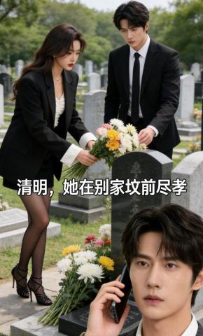 短剧《清明，她在别家坟前尽孝》海报