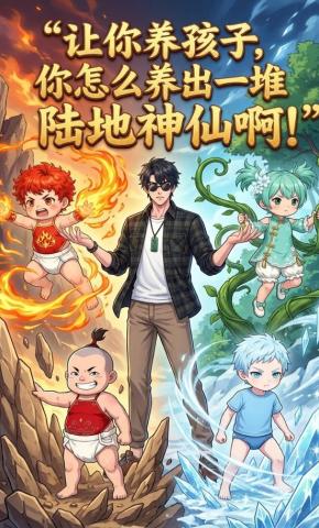 短剧《让你养孩子，你怎么养出一堆陆地神仙啊》海报