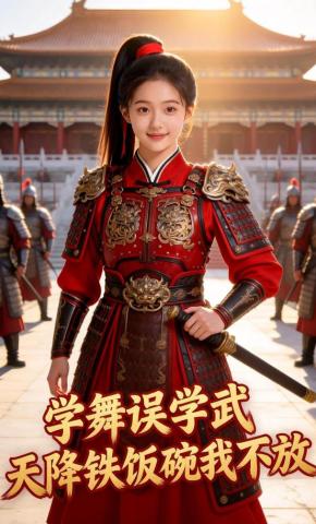 短剧《学舞误学武：天降铁饭碗我不放》海报