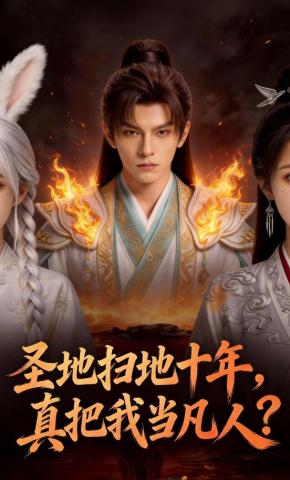 短剧《圣地扫地十年，真把我当凡人》海报