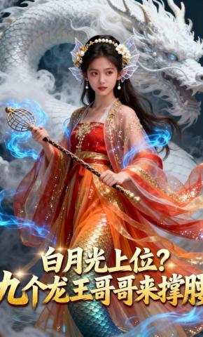 短剧《白月光上位？九个龙王哥哥来撑腰》海报