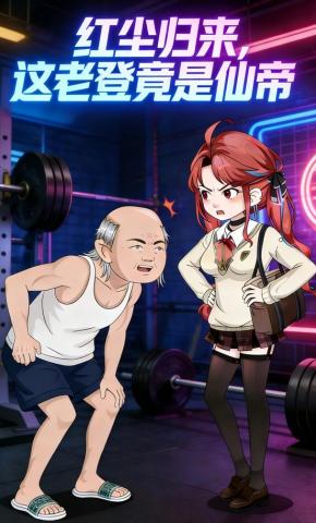 短剧《红尘归来，这老登竟是仙帝》海报