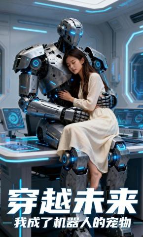 短剧《穿越未来，我成了机器人的宠物》海报