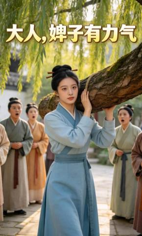 短剧《大人，婢子有力气》海报