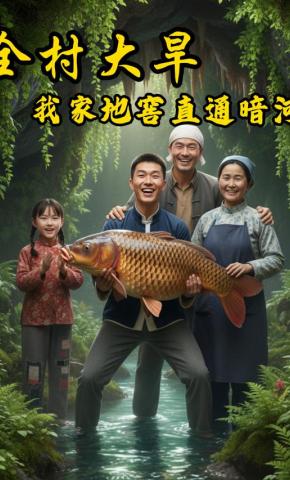 短剧《全村大旱，我家地窖直通暗河》海报