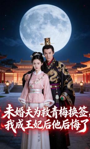 短剧《未婚夫为救青梅换签，我成王妃后他后悔了》海报