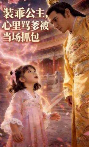 短剧《装乖公主，心里骂爹被当场抓包》海报