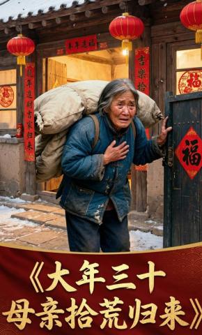 短剧《大年三十，母亲拾荒归来》海报