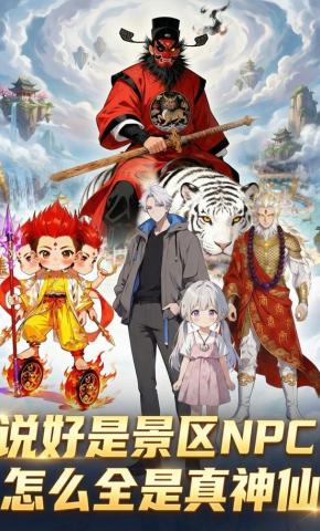 短剧《说好是景区NPC，怎么全是真神仙》海报