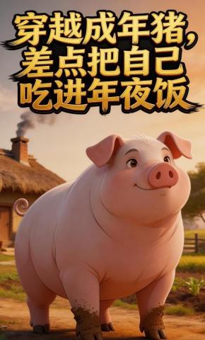短剧《穿越成年猪，差点把自己吃进年夜饭》海报