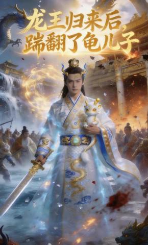 短剧《龙王归来后，踹翻了龟儿子》海报