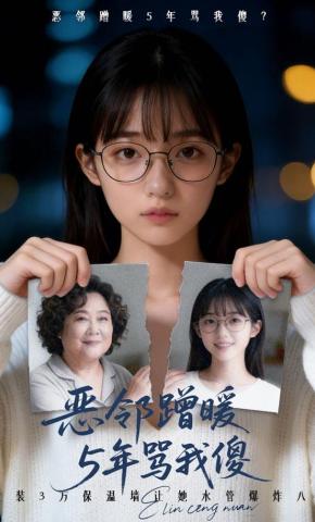 短剧《恶邻蹭暖5年骂我傻》海报