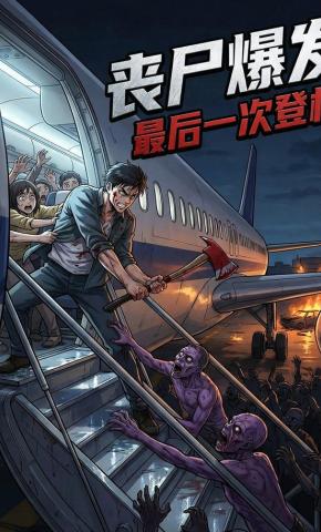 短剧《丧尸爆发，最后一次登机》海报