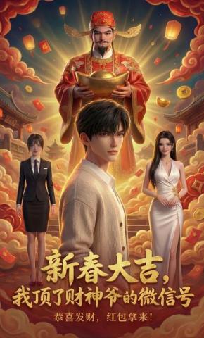 短剧《新春大吉，我顶了财神爷的微信号》海报