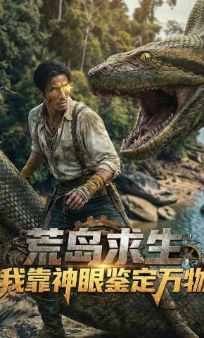 短剧《荒岛求生，我靠神眼鉴定万物》海报