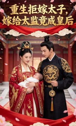 短剧《重生拒嫁太子，嫁给太监竟成皇后》海报