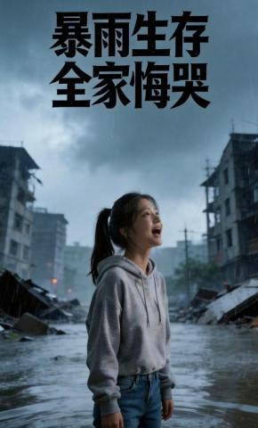 短剧《暴雨生存：全家悔哭》海报