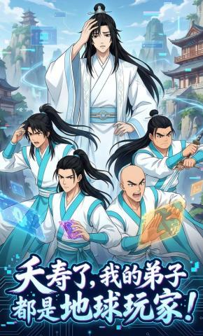 短剧《夭寿了，我的弟子都是地球玩家》海报