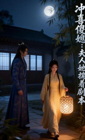 短剧《冲喜傻媳：夫人她揣着剧本》海报