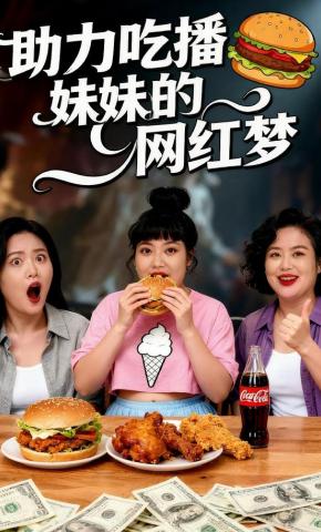 短剧《助力吃播妹妹的网红梦》海报