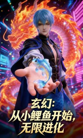 短剧《玄幻：从小鲤鱼开始，无限进化》海报