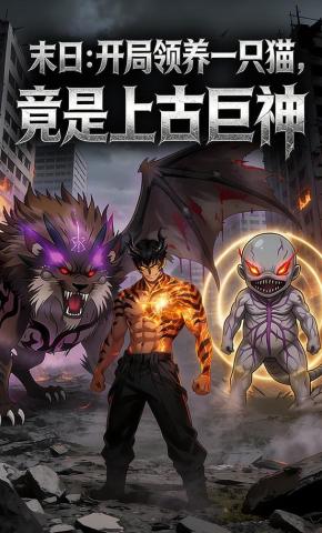 短剧《末日：开局领养一只猫，竟是上古巨神》海报