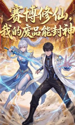 短剧《赛博修仙，我的废品能封神》海报