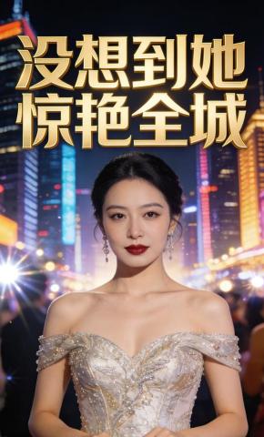 短剧《没想到她惊艳全城》海报