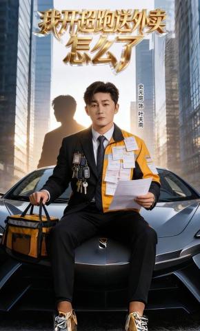 短剧《我开超跑送外卖怎么了》海报