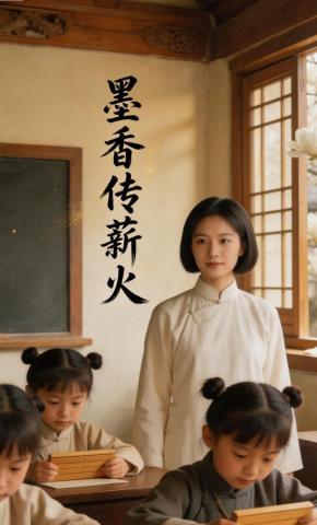 短剧《墨香传薪火》海报