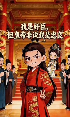 短剧《我是奸臣，但皇帝非说我是忠良》海报