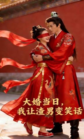 短剧《大婚当日，我让渣男变笑话》海报