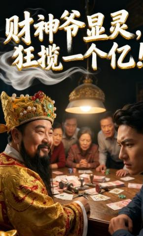 短剧《财神爷显灵，狂揽一个亿！》海报