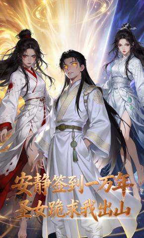 短剧《安静签到一万年，圣女跪求我出山》海报