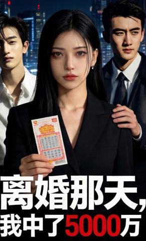 短剧《离婚那天，我中了5000万》海报