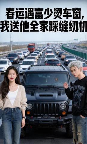 短剧《春运遇富少烫车窗，我送他全家踩缝纫机》海报