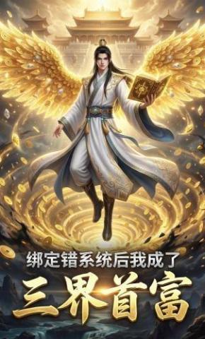 短剧《绑定错系统后我成了三界首富》海报