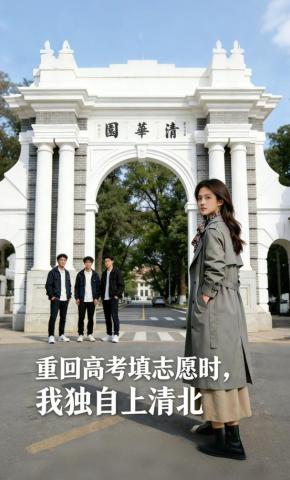 短剧《重回高考填志愿时，我独自上清北》海报