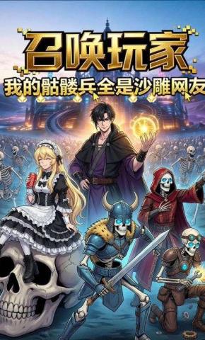 短剧《召唤玩家：我的骷髅兵全是沙雕网友》海报