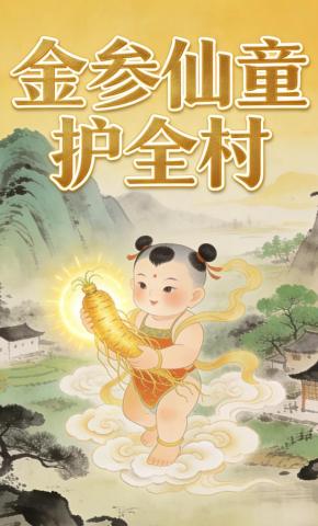 短剧《金参仙童护全村》海报