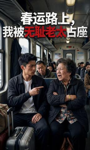 短剧《春运路上，我被无耻老太占座》海报