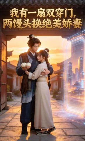 短剧《我有一扇双穿门，两馒头换绝美娇妻》海报