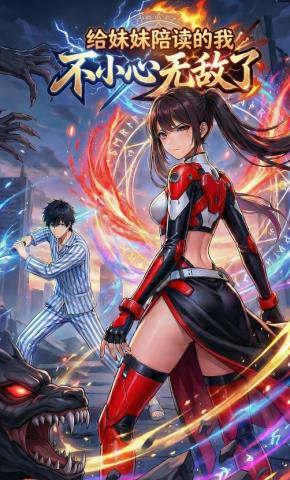短剧《给妹妹陪读的我，不小心无敌了》海报