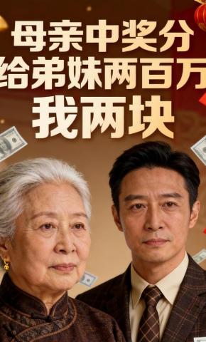 短剧《母亲中奖分给弟妹两百万，我两块》海报