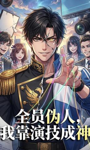 短剧《全民伪人，我靠演技成神》海报