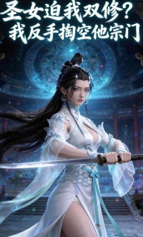 短剧《圣女迫我双修？我反手掏空他宗门》海报